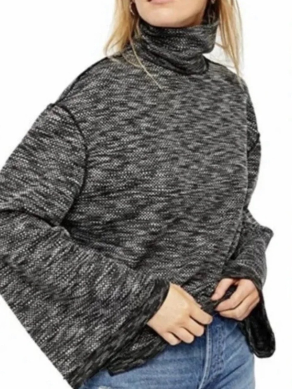 Free People Charcoal Turtleneck Sweater